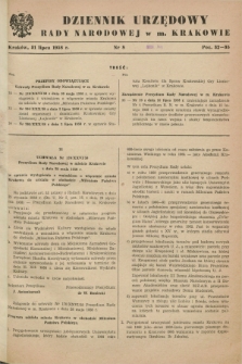 Dziennik Urzędowy Rady Narodowej w M. Krakowie. 1958, nr 8 (31 lipca)