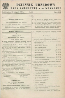 Dziennik Urzędowy Rady Narodowej w M. Krakowie. 1958, nr 13 (20 listopada)