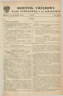 Dziennik Urzędowy Rady Narodowej w M. Krakowie. 1958, nr 18 (30 grudnia)