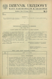 Dziennik Urzędowy Rady Narodowej w M. Krakowie. 1959, nr 3 (20 lutego)