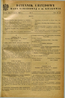 Dziennik Urzędowy Rady Narodowej w M. Krakowie. 1960, nr 7 (31 marca)