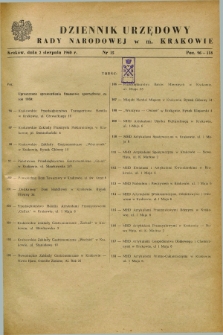 Dziennik Urzędowy Rady Narodowej w M. Krakowie. 1960, nr 15 (2 sierpnia)