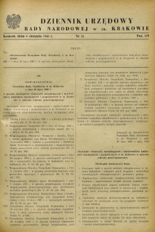 Dziennik Urzędowy Rady Narodowej w M. Krakowie. 1960, nr 16 (4 sierpnia)