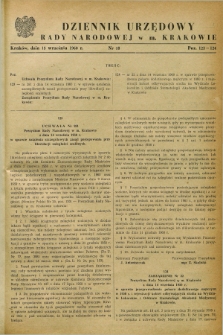 Dziennik Urzędowy Rady Narodowej w M. Krakowie. 1960, nr 18 (15 września)