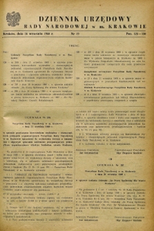 Dziennik Urzędowy Rady Narodowej w M. Krakowie. 1960, nr 19 (28 września)