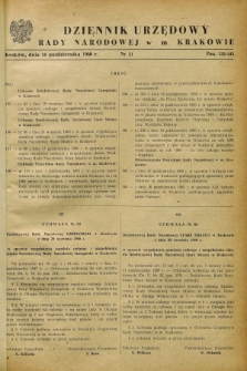 Dziennik Urzędowy Rady Narodowej w M. Krakowie. 1960, nr 21 (28 października)