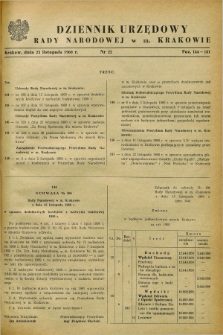 Dziennik Urzędowy Rady Narodowej w M. Krakowie. 1960, nr 22 (23 listopada)