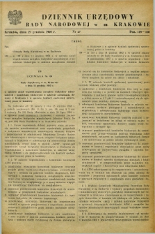 Dziennik Urzędowy Rady Narodowej w M. Krakowie. 1960, nr 27 (29 grudnia)