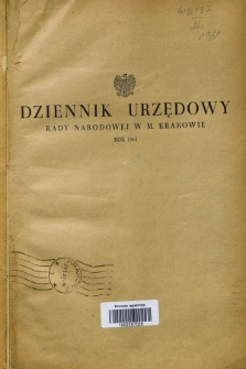 Dziennik Urzędowy Rady Narodowej w M. Krakowie. 1961, Skorowidz alfabetyczny