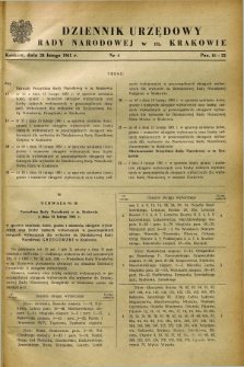 Dziennik Urzędowy Rady Narodowej w M. Krakowie. 1961, nr 4 (28 lutego)