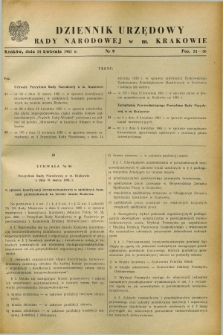 Dziennik Urzędowy Rady Narodowej w M. Krakowie. 1961, nr 9 (14 kwietnia)