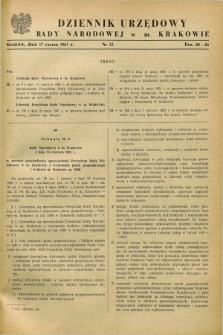 Dziennik Urzędowy Rady Narodowej w M. Krakowie. 1961, nr 15 (17 czerwca)