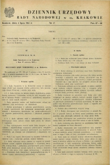 Dziennik Urzędowy Rady Narodowej w M. Krakowie. 1961, nr 17 (4 lipca)