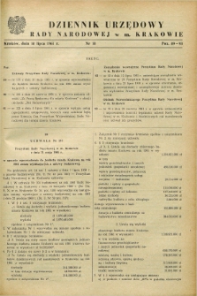 Dziennik Urzędowy Rady Narodowej w M. Krakowie. 1961, nr 18 (18 lipca)