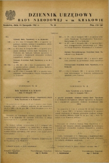 Dziennik Urzędowy Rady Narodowej w M. Krakowie. 1961, nr 26 (15 listopada)