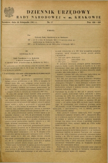 Dziennik Urzędowy Rady Narodowej w M. Krakowie. 1961, nr 27 (28 listopada)