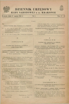 Dziennik Urzędowy Rady Narodowej w M. Krakowie. 1962, nr 3 (29 marca)