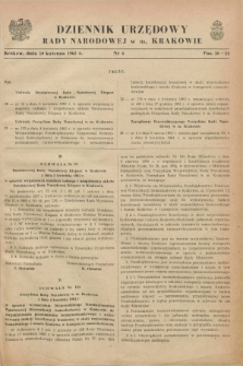Dziennik Urzędowy Rady Narodowej w M. Krakowie. 1962, nr 4 (10 kwietnia)