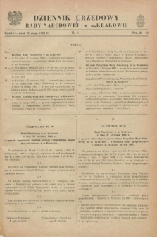 Dziennik Urzędowy Rady Narodowej w M. Krakowie. 1962, nr 6 (21 maja)