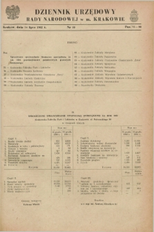 Dziennik Urzędowy Rady Narodowej w M. Krakowie. 1962, nr 10 (14 lipca)