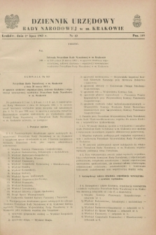 Dziennik Urzędowy Rady Narodowej w M. Krakowie. 1962, nr 12 (27 lipca)