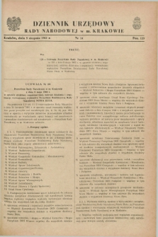 Dziennik Urzędowy Rady Narodowej w M. Krakowie. 1962, nr 14 (9 sierpnia)