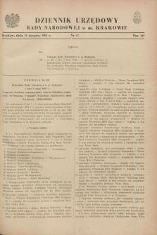 Dziennik Urzędowy Rady Narodowej w M. Krakowie. 1962, nr 15 (13 sierpnia)