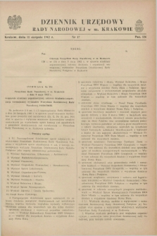 Dziennik Urzędowy Rady Narodowej w M. Krakowie. 1962, nr 17 (15 sierpnia)