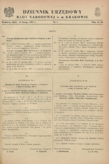 Dziennik Urzędowy Rady Narodowej w M. Krakowie. 1963, nr 4 (18 lutego)