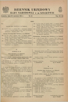 Dziennik Urzędowy Rady Narodowej w M. Krakowie. 1963, nr 11 (15 czerwca)