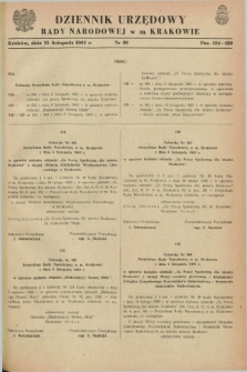 Dziennik Urzędowy Rady Narodowej w M. Krakowie. 1963, nr 20 (15 listopada) + dod.