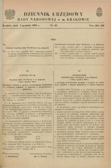 Dziennik Urzędowy Rady Narodowej w m. Krakowie. 1963, nr 22 (5 grudnia) + dod.