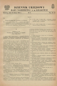 Dziennik Urzędowy Rady Narodowej w M. Krakowie. 1964, nr 3 (13 lutego)