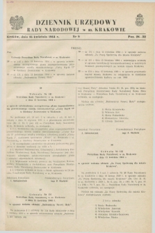 Dziennik Urzędowy Rady Narodowej w M. Krakowie. 1964, nr 9 (16 kwietnia)
