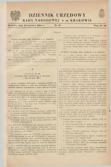 Dziennik Urzędowy Rady Narodowej w M. Krakowie. 1964, nr 13 (10 czerwca)