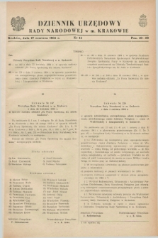 Dziennik Urzędowy Rady Narodowej w M. Krakowie. 1964, nr 14 (17 czerwca)