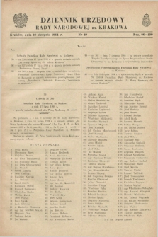 Dziennik Urzędowy Rady Narodowej M. Krakowa. 1964, nr 19 (10 sierpnia)