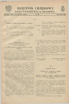 Dziennik Urzędowy Rady Narodowej M. Krakowa. 1964, nr 20 (15 września)