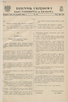 Dziennik Urzędowy Rady Narodowej M. Krakowa. 1964, nr 21 (19 września)
