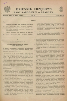 Dziennik Urzędowy Rady Narodowej M. Krakowa. 1965, nr 11 (31 maja)