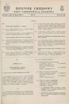 Dziennik Urzędowy Rady Narodowej M. Krakowa. 1965, nr 17 (23 lipca)
