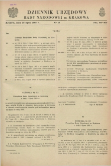 Dziennik Urzędowy Rady Narodowej M. Krakowa. 1965, nr 18 (28 lipca)