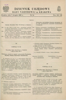 Dziennik Urzędowy Rady Narodowej M. Krakowa. 1965, nr 20 (7 sierpnia)