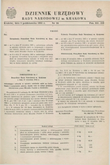 Dziennik Urzędowy Rady Narodowej M. Krakowa. 1965, nr 24 (1 października 1965) + dod.