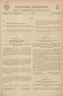 Dziennik Urzędowy Rady Narodowej M. Krakowa. 1965, nr 27 (1 grudnia)