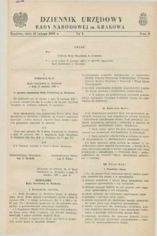 Dziennik Urzędowy Rady Narodowej M. Krakowa. 1966, nr 3 (15 lutego)