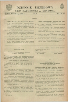 Dziennik Urzędowy Rady Narodowej M. Krakowa. 1966, nr 9 (30 maja)