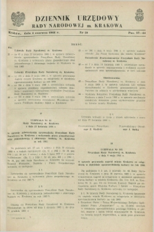 Dziennik Urzędowy Rady Narodowej M. Krakowa. 1966, nr 10 (4 czerwca)