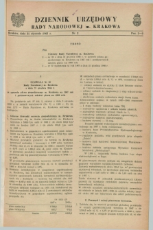 Dziennik Urzędowy Rady Narodowej M. Krakowa. 1967, nr 2 (31 stycznia)