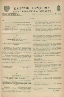 Dziennik Urzędowy Rady Narodowej M. Krakowa. 1967, nr 4 (28 lutego)